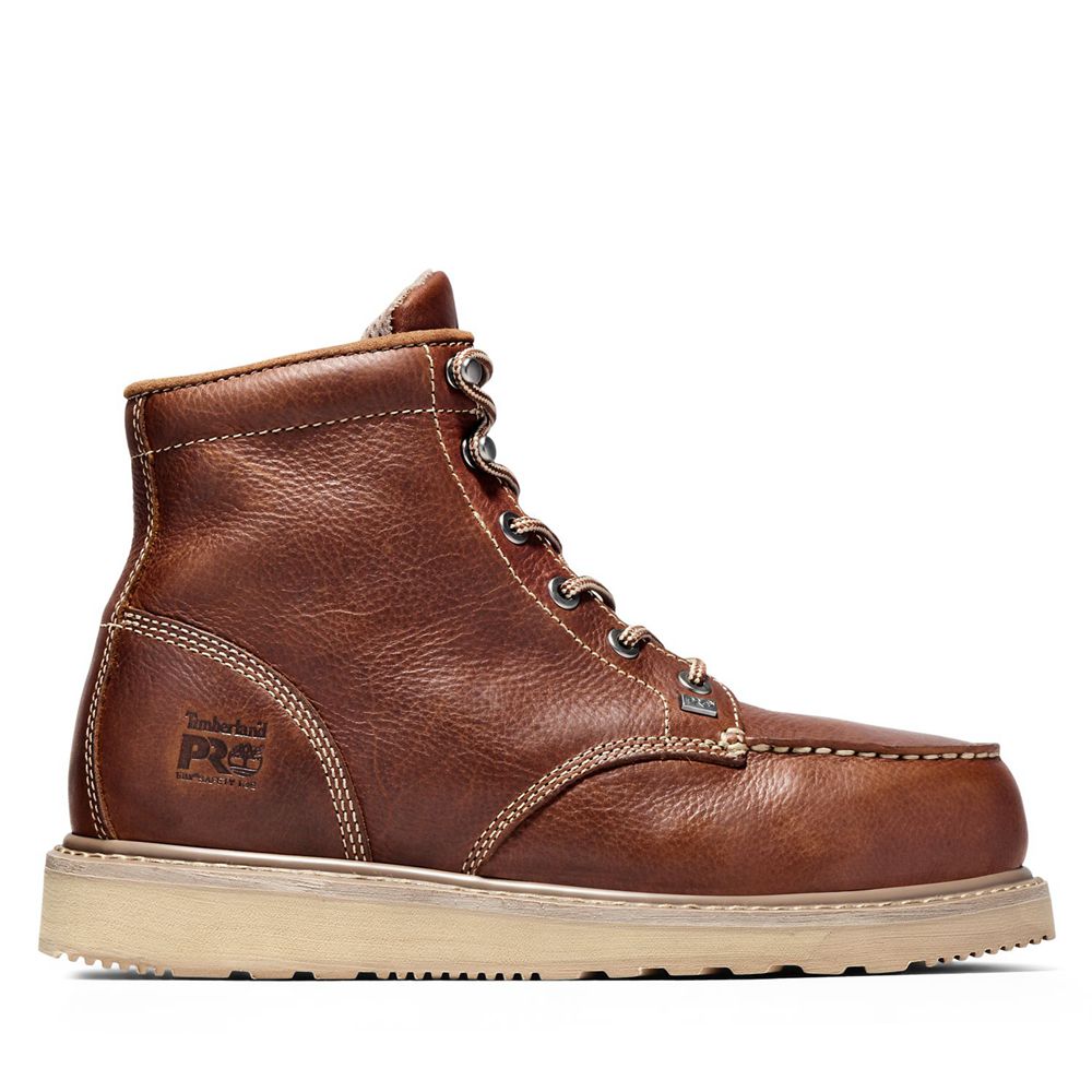 Timberland Μποτακια Εργασίας Ανδρικα Καφε - Pro® Barstow Wedge Alloy Toe - Greece 3201847-SJ